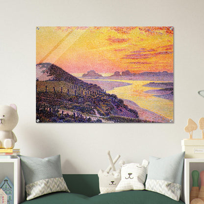 SUNSET AT AMBLETSUSE 1899 - Theo van Rysselberghe Acrylic Print - 70x100 cm / 28x40″ inches