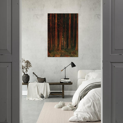 Sunset in the forest - Arkhyp Kuindzhi Brushed Aluminum Print - 70x100 cm / 28x40 inches | Arkhyp Kuindzhi Aluminum Print | Arkhyp Kuindzhi Prints