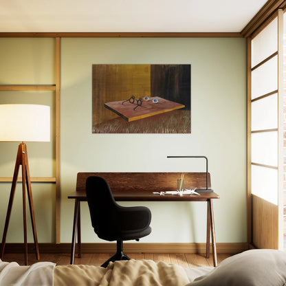 EYES ON THE TABLE 1938 - Remedios Varo Brushed Aluminum Print - 70x100 cm / 28x40 inches | Remedios Varo Aluminum Print | Remedios Varo Prints