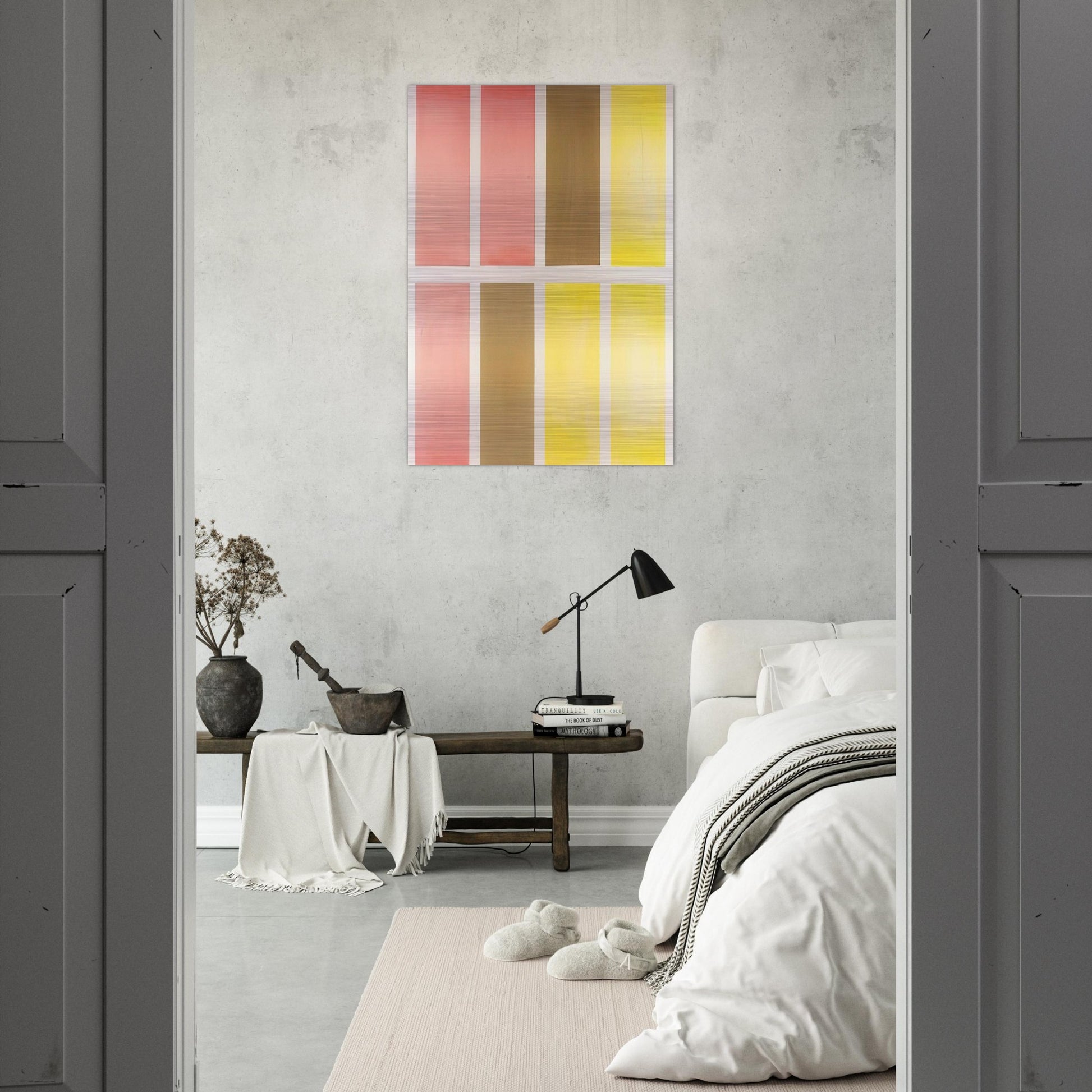 Untitled Red, Brown and Yellow - Abstract Expressionism - Mark Lancaster Brushed Aluminum Print - 70x100 cm / 28x40 inches | Mark Lancaster Aluminum Print | Mark Lancaster Prints