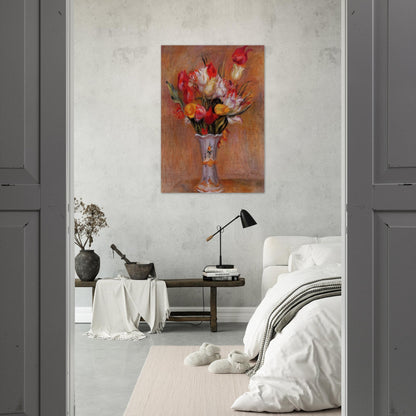 Tulips - Pierre-Auguste Renoir Brushed Aluminum Print - 70x100 cm / 28x40 inches | Pierre-Auguste Renoir Aluminum Print | Pierre-Auguste Renoir Prints