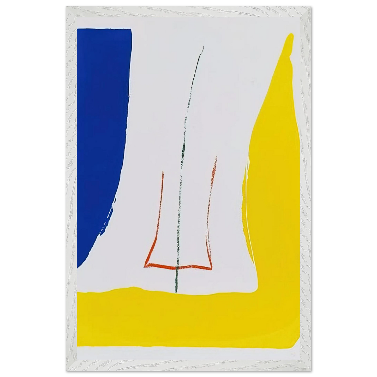Helen Frankenthaler - Sun Corner - 1968 Wall art - A2 (42 x 59.4  cm) - Premium Wooden Framed Poster With Fine Art Paper-canvas - White frame