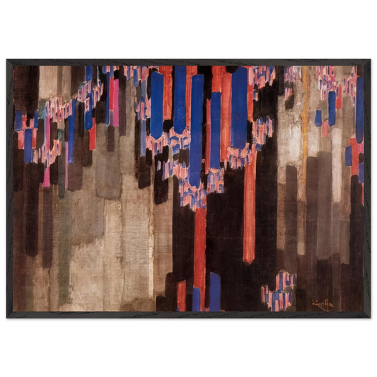 Ordination of verticals - Frantisek Kupka 70x100 cm / 28x40 inches Framed Art Print – Black Wooden Frame