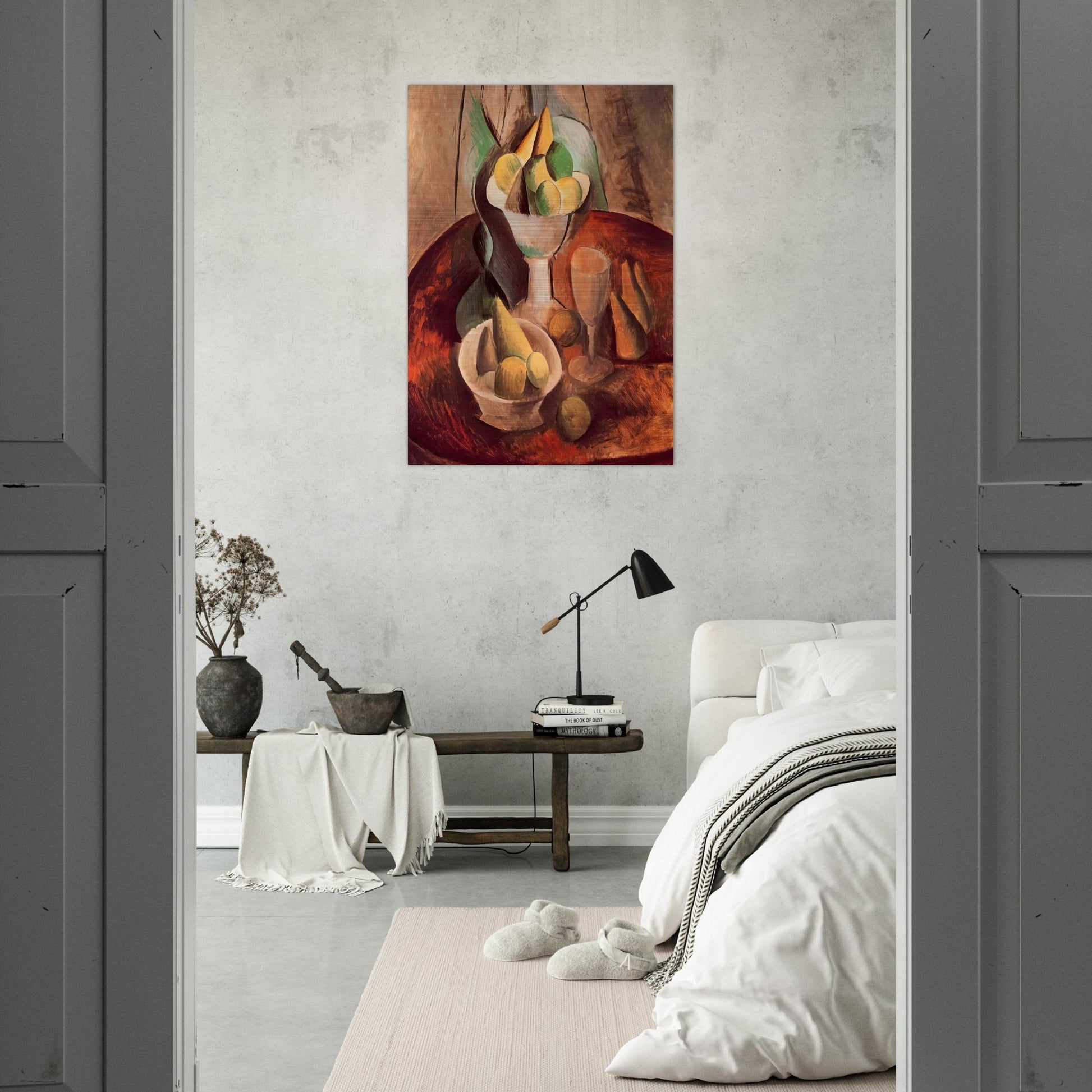 Fruit in a Vase - 1909 - Pablo Picasso Brushed Aluminum Print - 70x100 cm / 28x40 inches | Pablo Picasso Aluminum Print | Pablo Picasso Prints