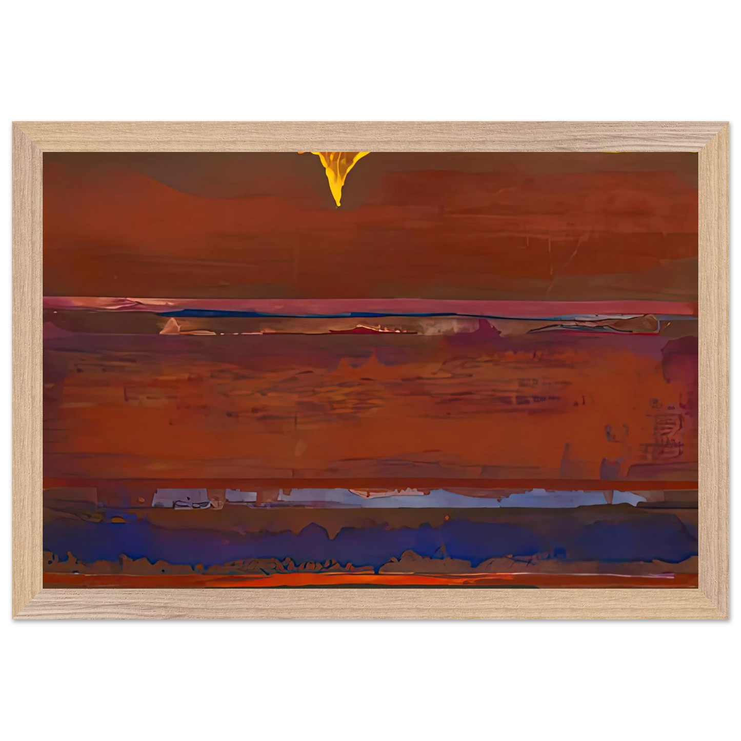 Helen Frankenthaler - Desert Pulse, 1991- Wall Art - 30x40 cm / 12x16 inches - Premium Wooden Framed Poster With Fine Art Paper-canvas - Black frame