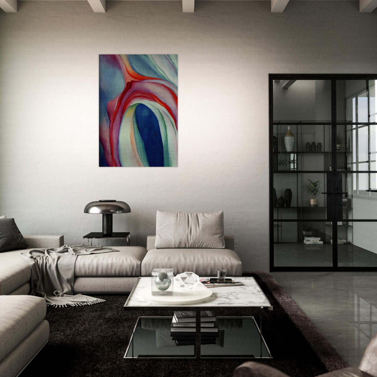 Music Pink and Blue II - Georgia O'Keeffe Brushed Aluminum Print - 70x100 cm / 28x40 inches | Georgia O'Keeffe Aluminum Print | Georgia O'Keeffe Prints