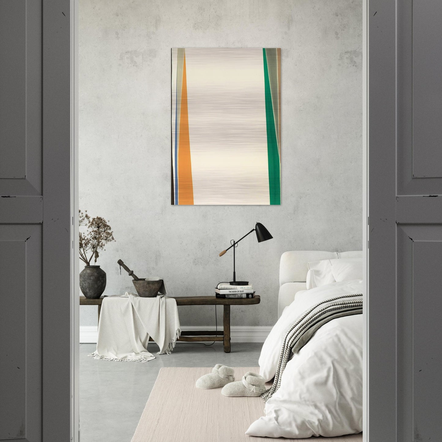 Open White Center - 1974 - Larry Zox Brushed Aluminum Print - 70x100 cm / 28x40 inches | Larry Zox Aluminum Print | Larry Zox Prints
