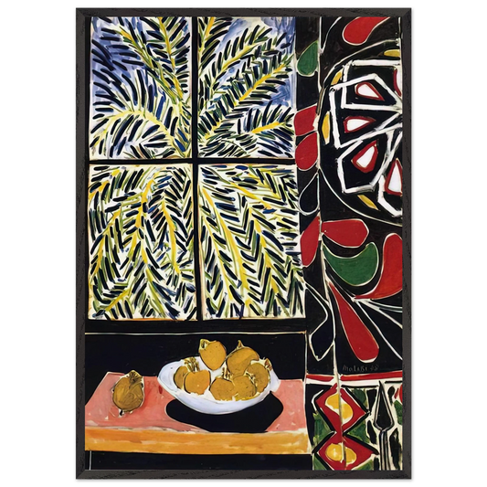 INTERIOR WITH EGYPTIAN CURTAIN 1948 - Henri Matisse 70x100 cm / 28x40 inches Framed Art Print – Black Wooden Frame