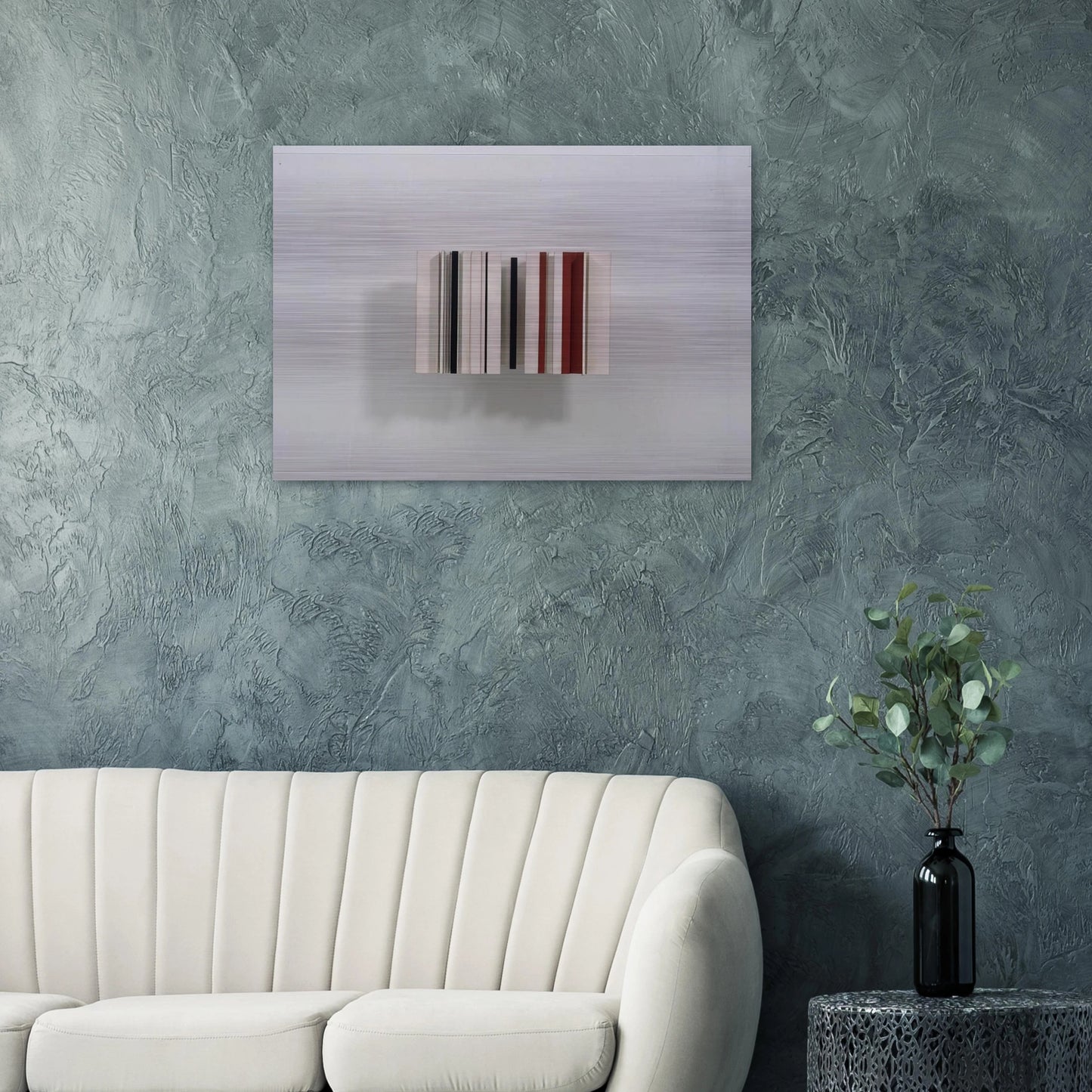 Relief Construction in White, Black and Maroon - 1963 - Victor Pasmore Brushed Aluminum Print - 70x100 cm / 28x40 inches | Victor Pasmore Aluminum Print | Victor Pasmore Prints