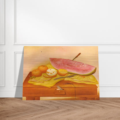 WATERMELONS AND ORANGES - Fernando Botero Brushed Aluminum Print - 70x100 cm / 28x40 inches | Fernando Botero Aluminum Print | Fernando Botero Prints