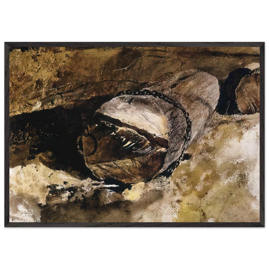 LOG CHAIN - Andrew Wyeth 70x100 cm / 28x40 inches Framed Art Print – Black Wooden Frame