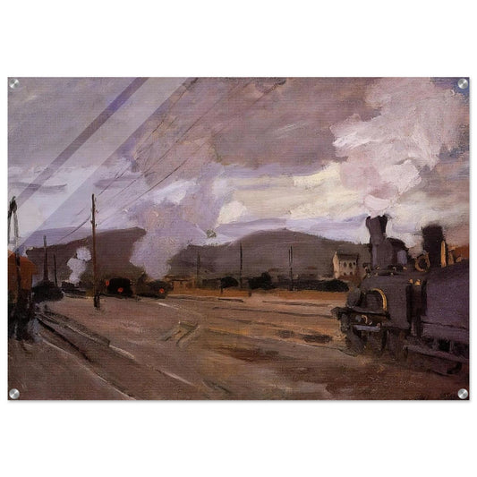 The Railroad Station at Argenteuil - claude monet Acrylic Print - 70x100 cm / 28x40″ inches