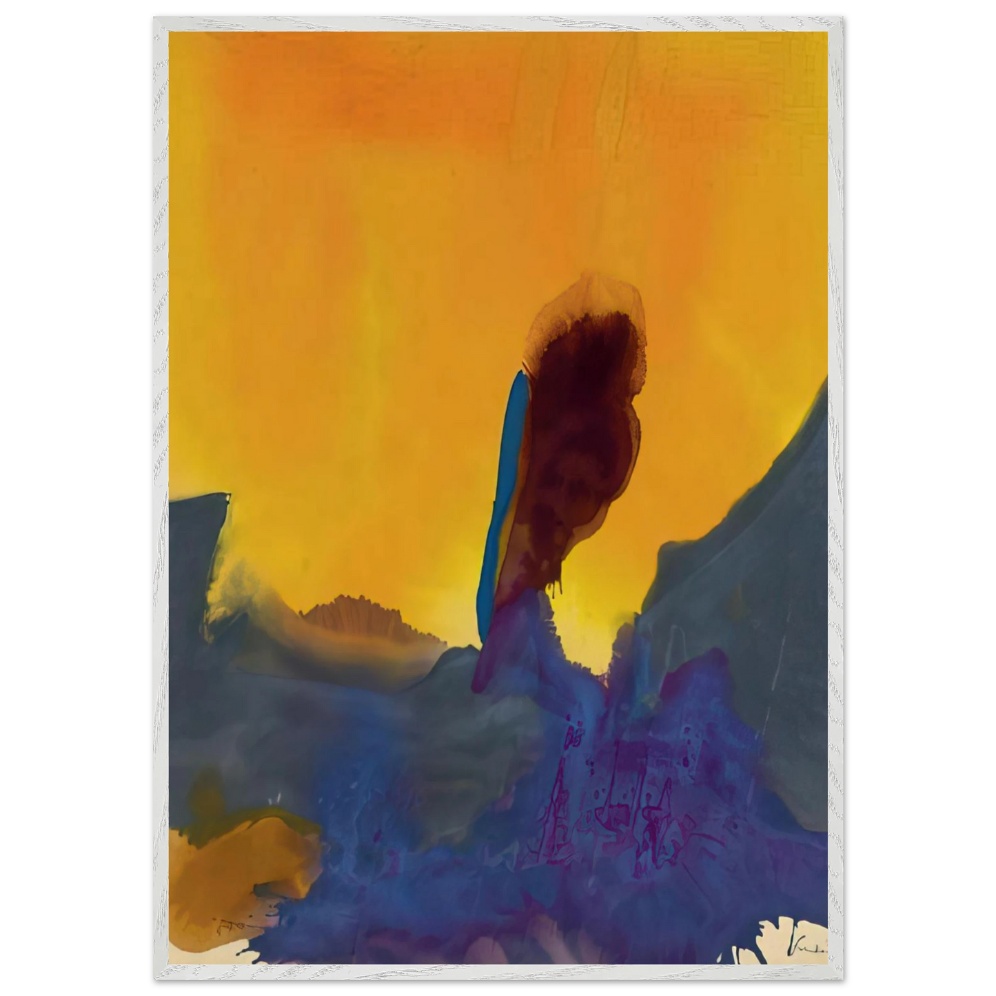 Helen Frankenthaler - Glow II - 1968 Wall art - A3 (29.7 x 42  cm) - Premium Wooden Framed Poster With Fine Art Paper-canvas - Black frame