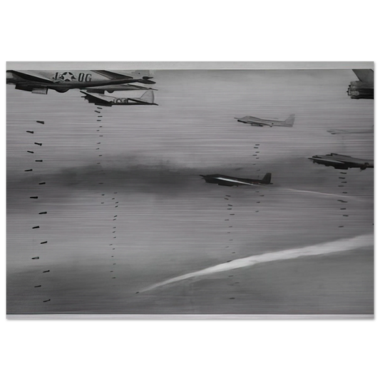 BOMBERS 1963 - Gerhard Richter Brushed Aluminum Print - 70x100 cm / 28x40 inches | Gerhard Richter Aluminum Print | Gerhard Richter Prints