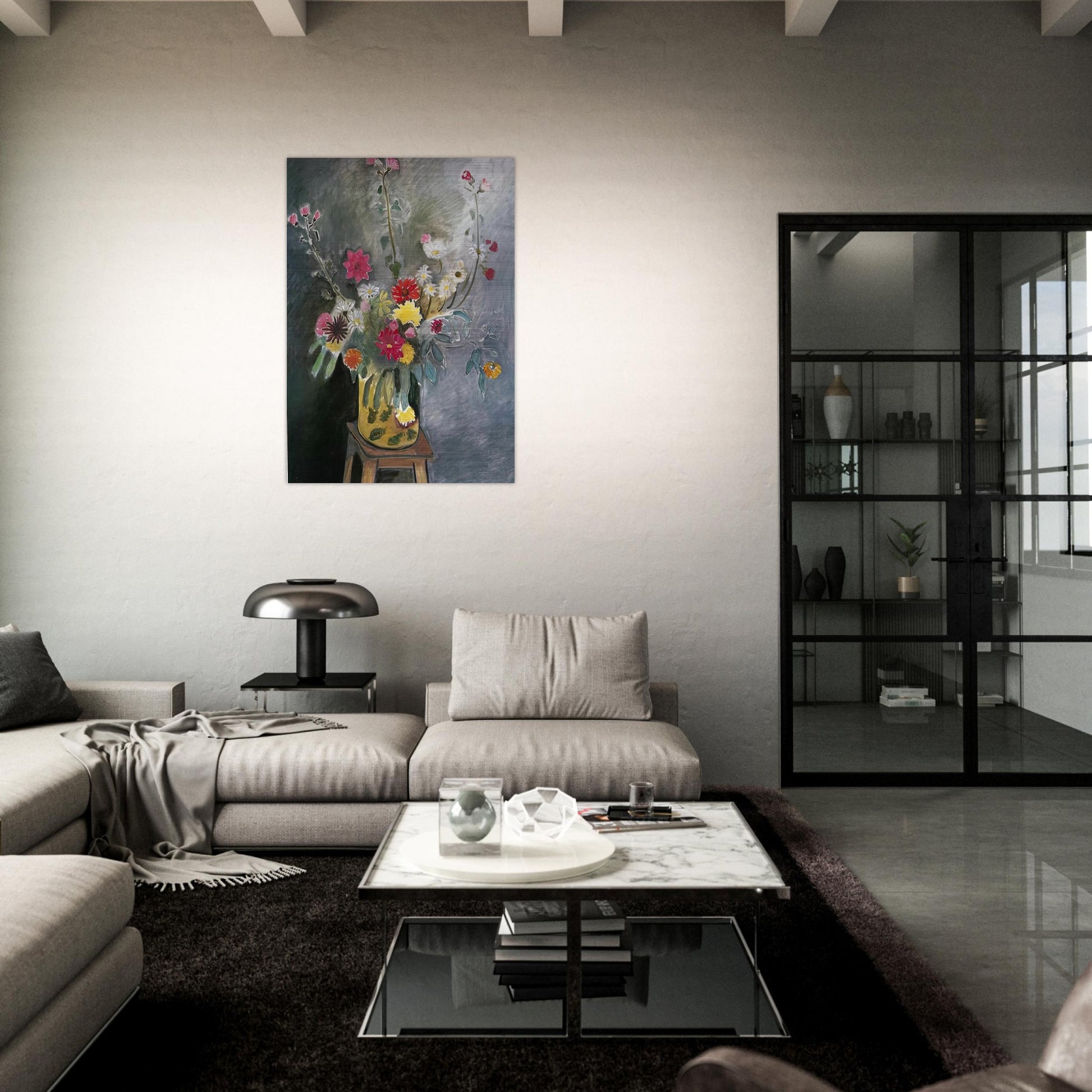BOUQUET OF MIXED FLOWERS 1917 - Henri Matisse Brushed Aluminum Print - 70x100 cm / 28x40 inches | Henri Matisse Aluminum Print | Henri Matisse Prints