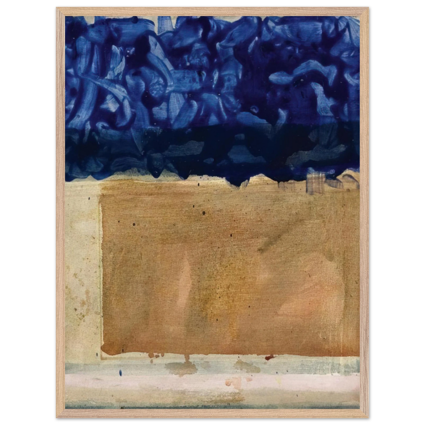 Helen Frankenthaler - Shoreline - 1952 Wall art - 50x70 cm / 20x28 inches - Premium Wooden Framed Poster With Fine Art Paper-canvas - Wood frame