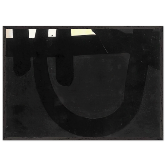 Peinture 8 aout 1974 - 1974 - Pierre Soulages 70x100 cm / 28x40 inches Framed Art Print – Black Wooden Frame