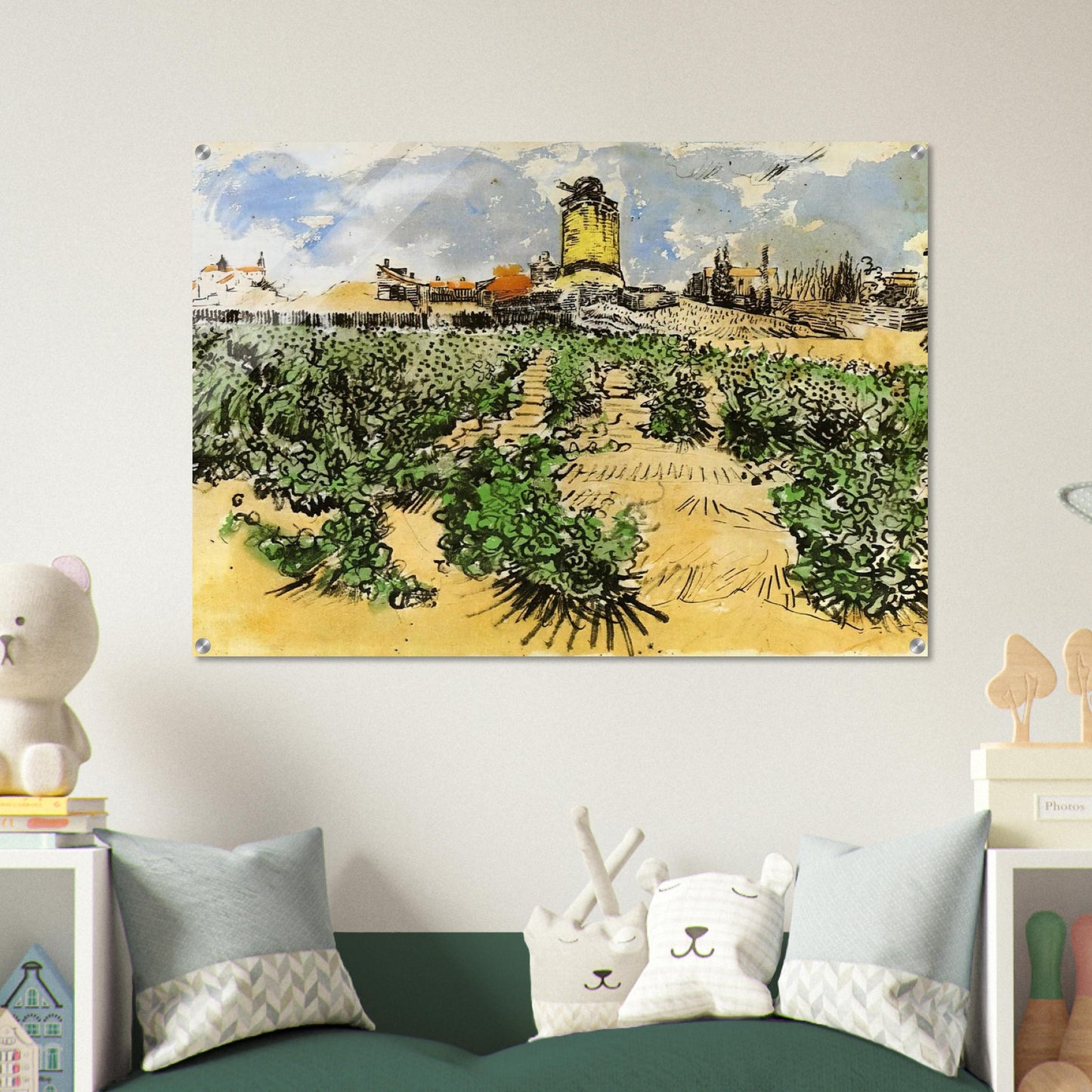 The Mill of Alphonse Daudet at Fontevieille - Vincent van Gogh Acrylic Print - 70x100 cm / 28x40″ inches | Vincent van Gogh Wall Art | Vincent van Gogh Prints