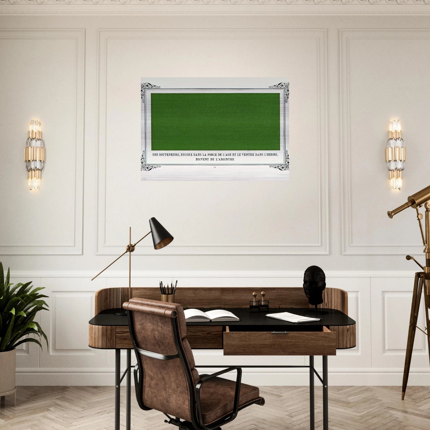 Some Pimps, Known as Green Backs, on their Bellies in the Grass, Drinking Absinthe - Alphonse Allais Brushed Aluminum Print - 70x100 cm / 28x40 inches | Alphonse Allais Aluminum Print | Alphonse Allais Prints