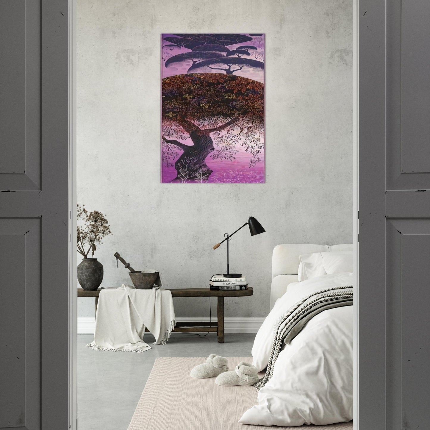 California Tapestry - Eyvind Earle Brushed Aluminum Print - 70x100 cm / 28x40 inches | Eyvind Earle Aluminum Print | Eyvind Earle Prints