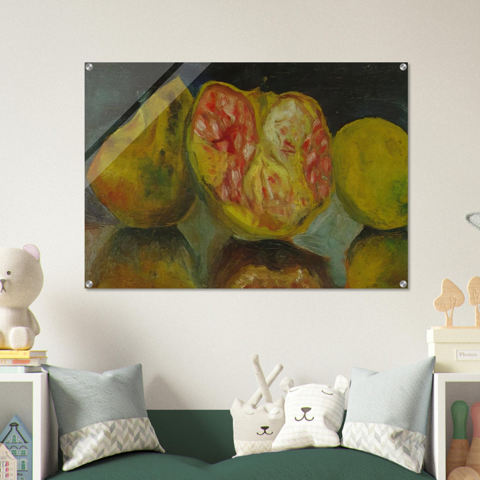STILL LIFE POMEGRANATES - Salvador Dali Acrylic Print - 70x100 cm / 28x40″ inches