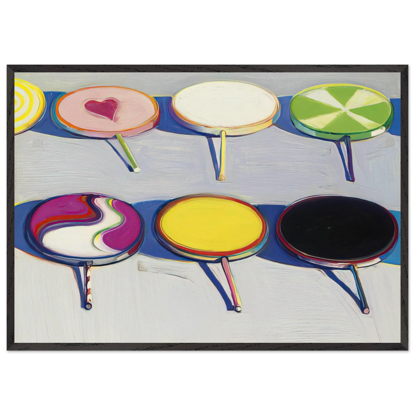 Seven Suckers - 1970 - Wayne Thiebaud 70x100 cm / 28x40 inches Framed Art Print – Black Wooden Frame