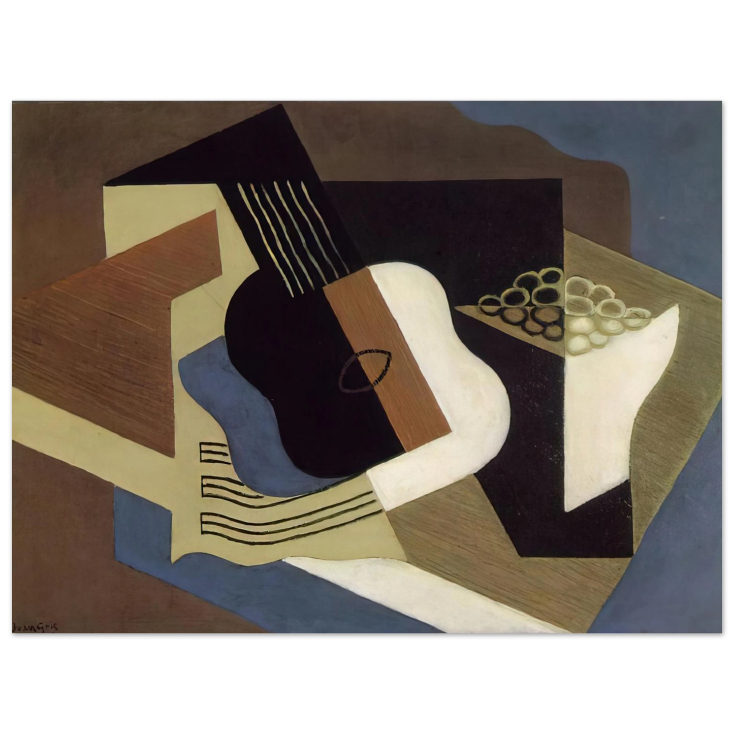 Juan Gris - GUITAR AND FRUIT DISH 1919  75x100 cm / 30x40inches Fine Art Poster
