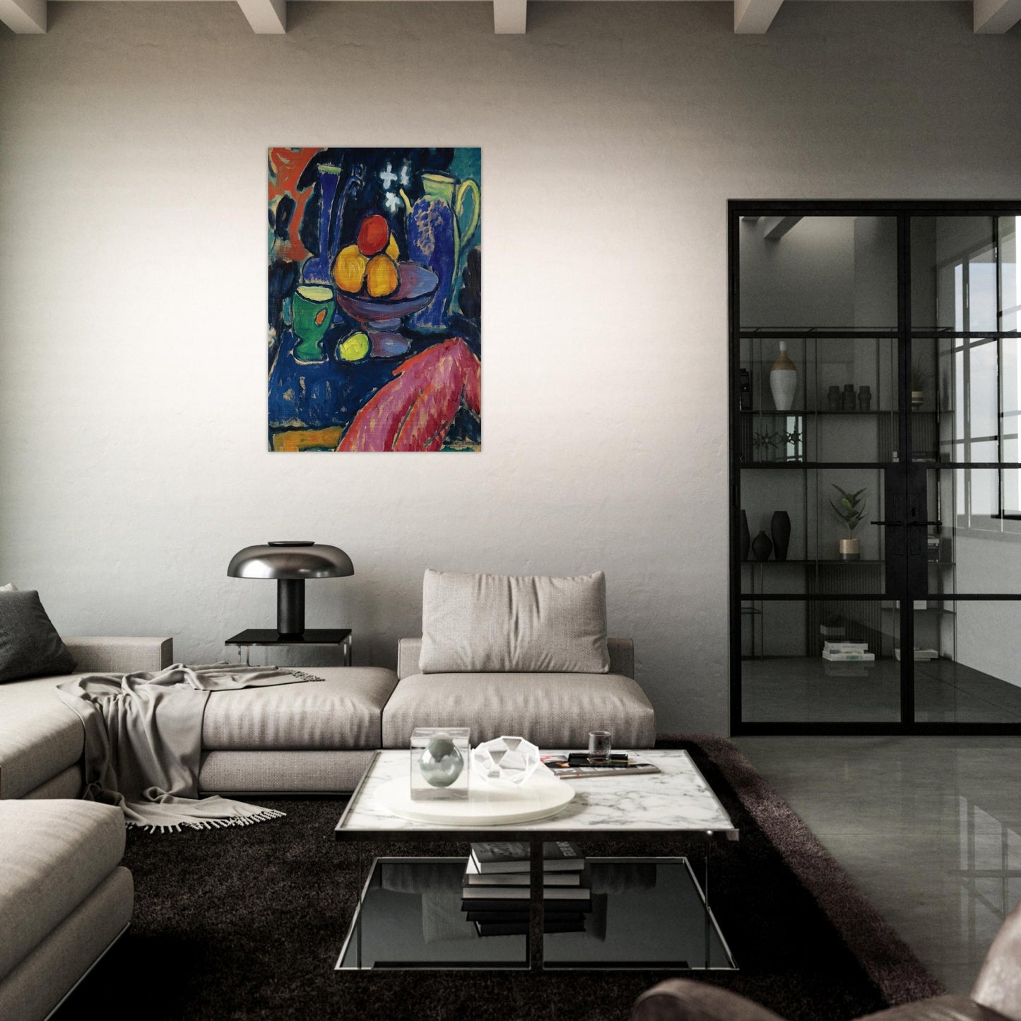 STILL LIFE WITH JUG 1913 - Alexej von Jawlensky Brushed Aluminum Print - 70x100 cm / 28x40 inches | Alexej von Jawlensky Aluminum Print | Alexej von Jawlensky Prints