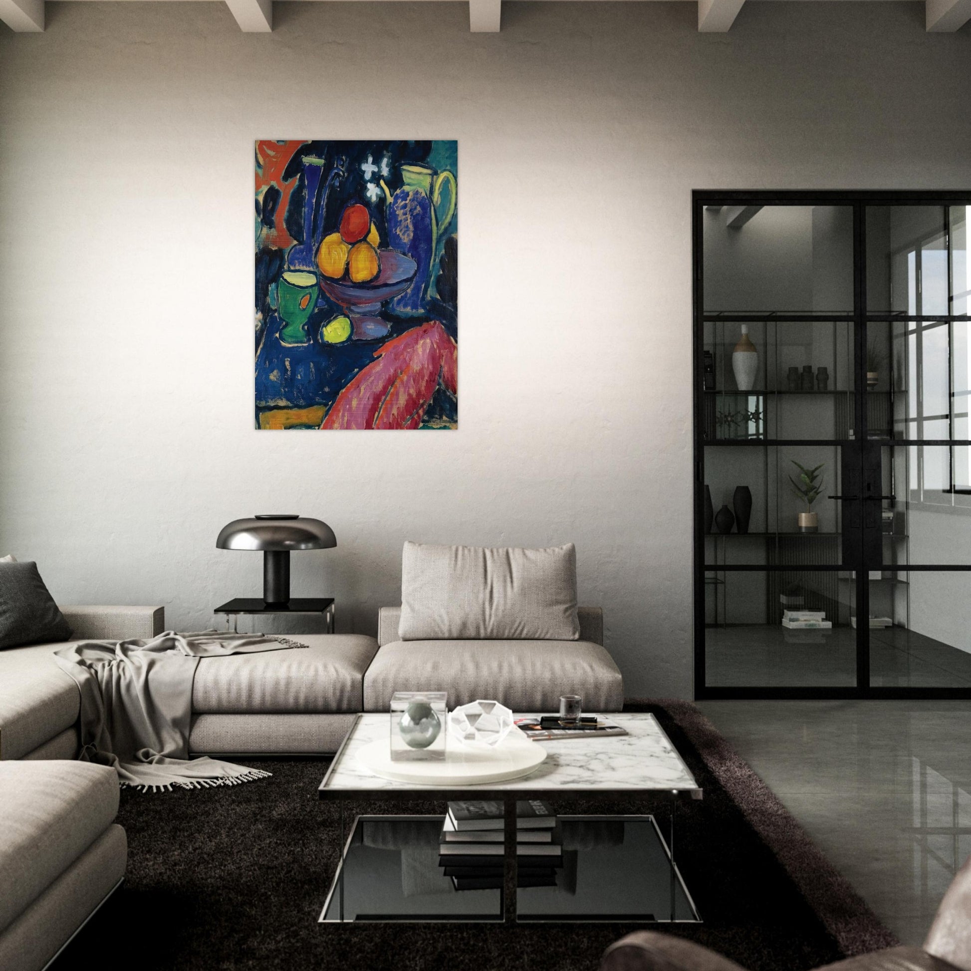 STILL LIFE WITH JUG 1913 - Alexej von Jawlensky Brushed Aluminum Print - 70x100 cm / 28x40 inches | Alexej von Jawlensky Aluminum Print | Alexej von Jawlensky Prints