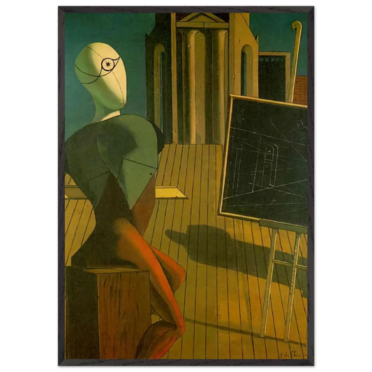 THE PROFIT 1915 - Giorgio de Chirico 70x100 cm / 28x40 inches Framed Art Print – Black Wooden Frame