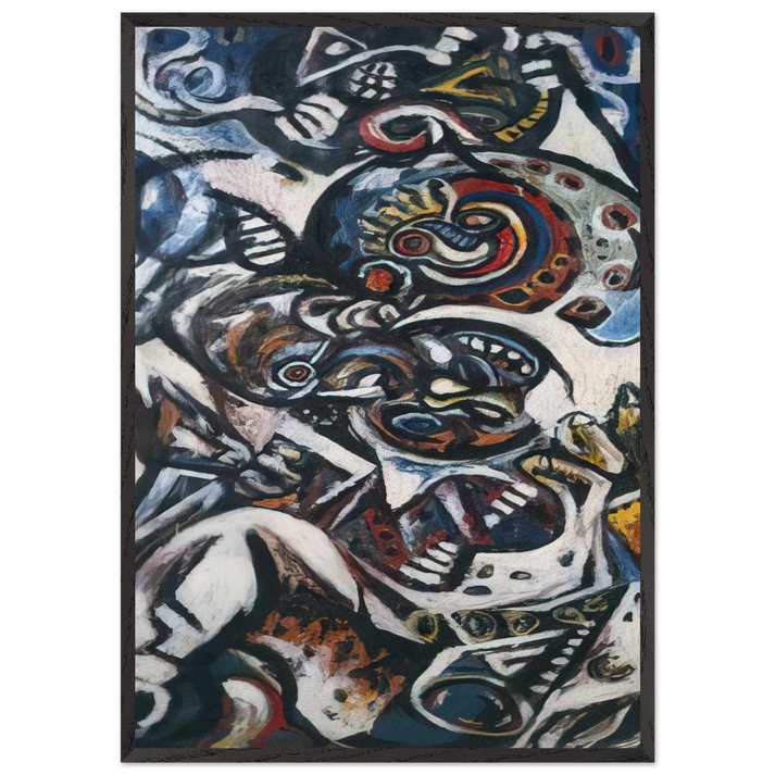 Birth N2 - Jackson Pollock 70x100 cm / 28x40 inches Framed Art Print – Black Wooden Frame