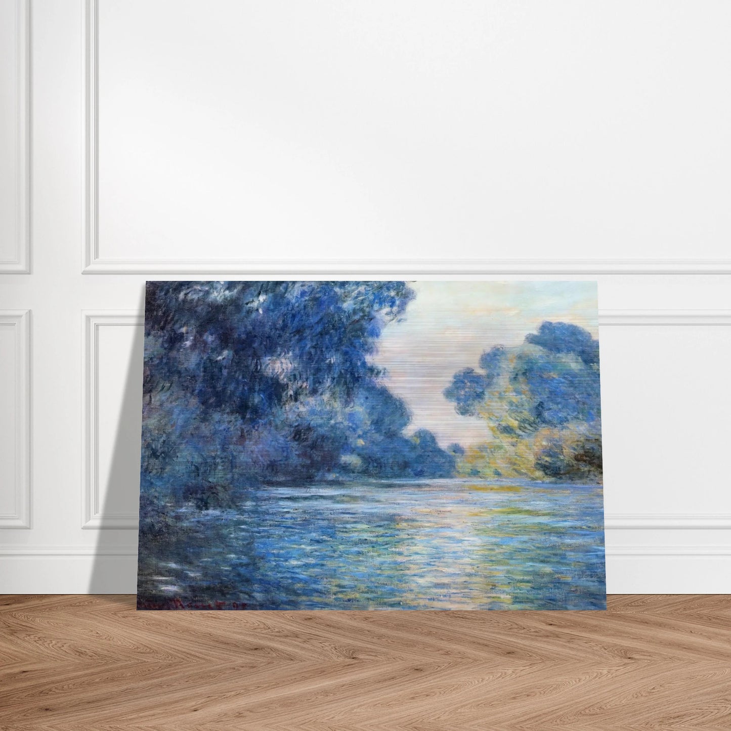 Morning on the Seine at Giverny 02 - claude monet Brushed Aluminum Print - 70x100 cm / 28x40 inches | claude monet Aluminum Print | claude monet Prints