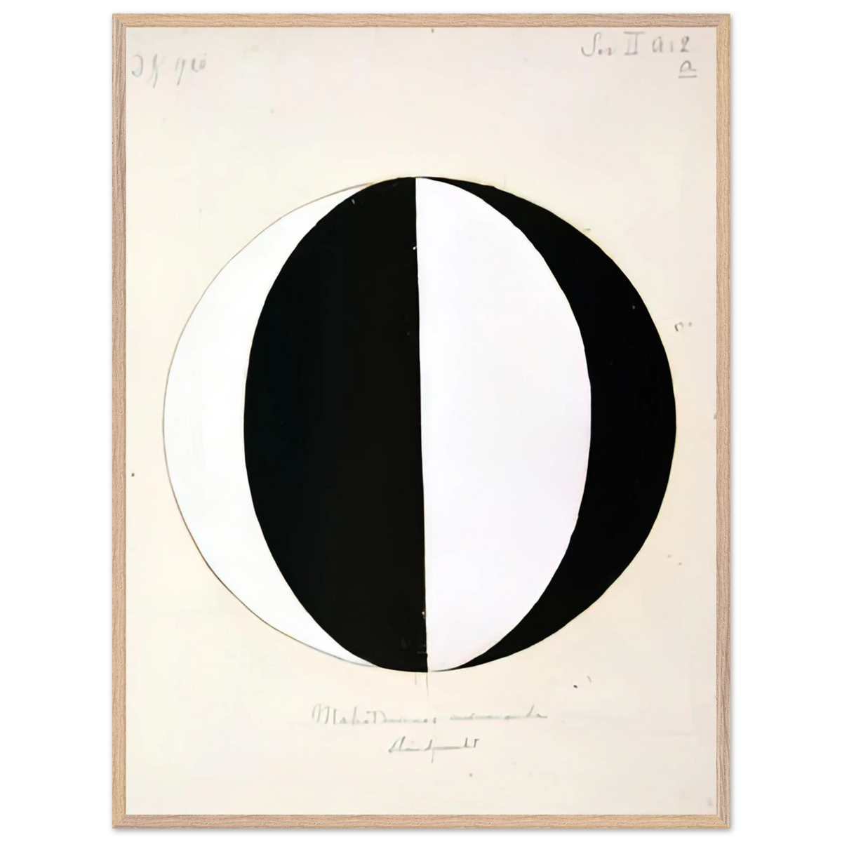 Hilma af Klint - THE MAHATMAS PRESENT STANDING POINT SERIES II NO 2A 1920 Wall art - 30x40 cm / 12x16 inches - Premium Wooden Framed Poster With Fine Art Paper-canvas - Wood frame