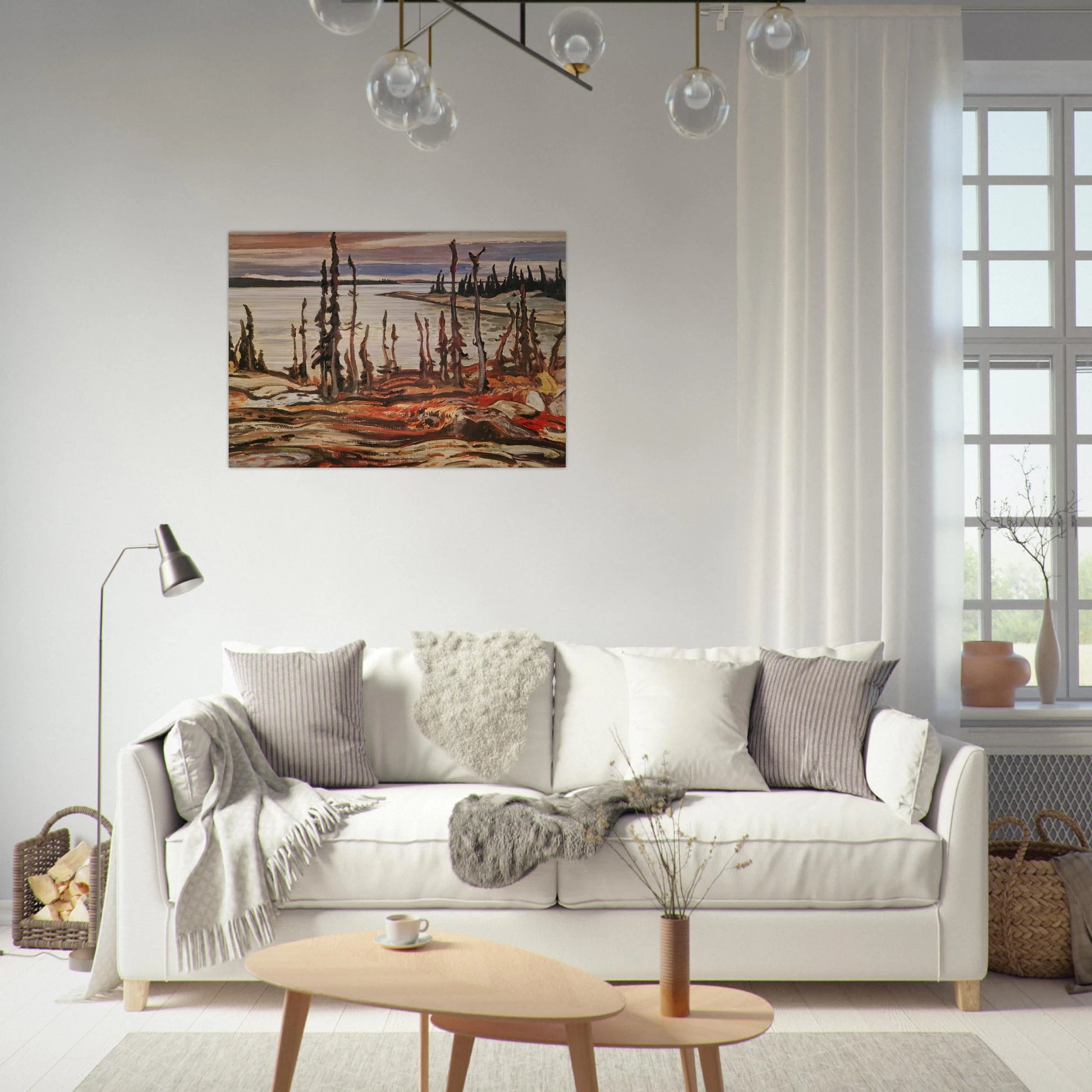 Wilderness, Deese Bay - Art Nouveau Modern - A.Y. Jackson Brushed Aluminum Print - 70x100 cm / 28x40 inches | A.Y. Jackson Aluminum Print | A.Y. Jackson Prints