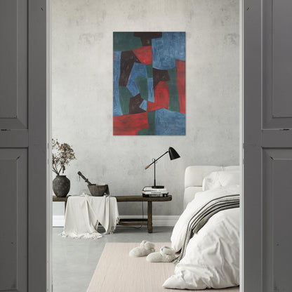 Composition abstraite - 1958 - Serge Poliakoff Brushed Aluminum Print - 70x100 cm / 28x40 inches | Serge Poliakoff Aluminum Print | Serge Poliakoff Prints