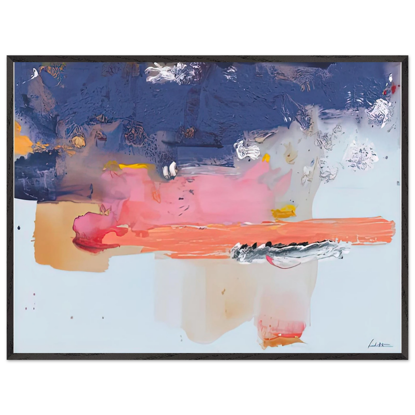 Helen Frankenthaler - Western Roadmap, 1991- Wall Art - 21x29.7 cm / 8x12" - Premium Wooden Framed Poster With Fine Art Paper-canvas - White frame