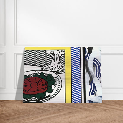 TOMATO AND ABSTRACTION 1982 - Roy Lichtenstein Brushed Aluminum Print - 70x100 cm / 28x40 inches | Roy Lichtenstein Aluminum Print | Roy Lichtenstein Prints