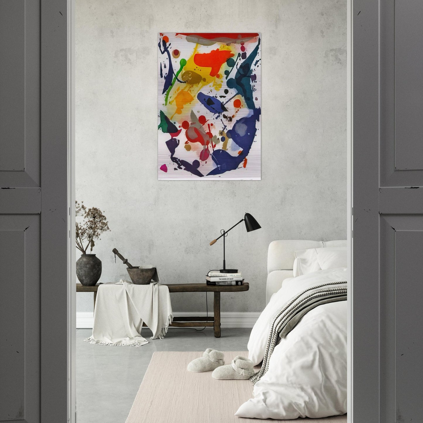 Untitled 044 - Sam Francis Brushed Aluminum Print - 70x100 cm / 28x40 inches | Sam Francis Aluminum Print | Sam Francis Prints