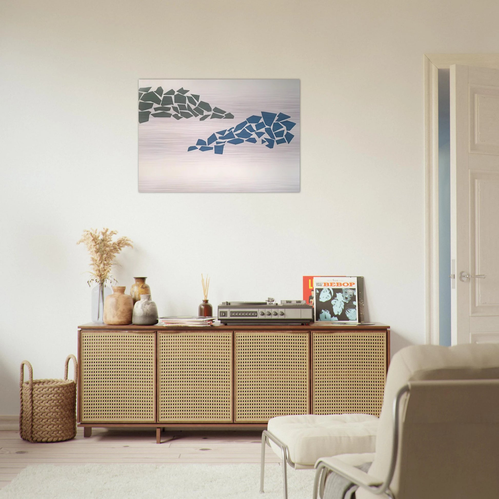 Blue and Green - 1968 - Robert Goodnough Brushed Aluminum Print - 70x100 cm / 28x40 inches | Robert Goodnough Aluminum Print | Robert Goodnough Prints