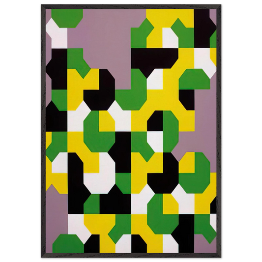 Curva di Peano - 1991 - Bruno Munari 70x100 cm / 28x40 inches Framed Art Print – Black Wooden Frame