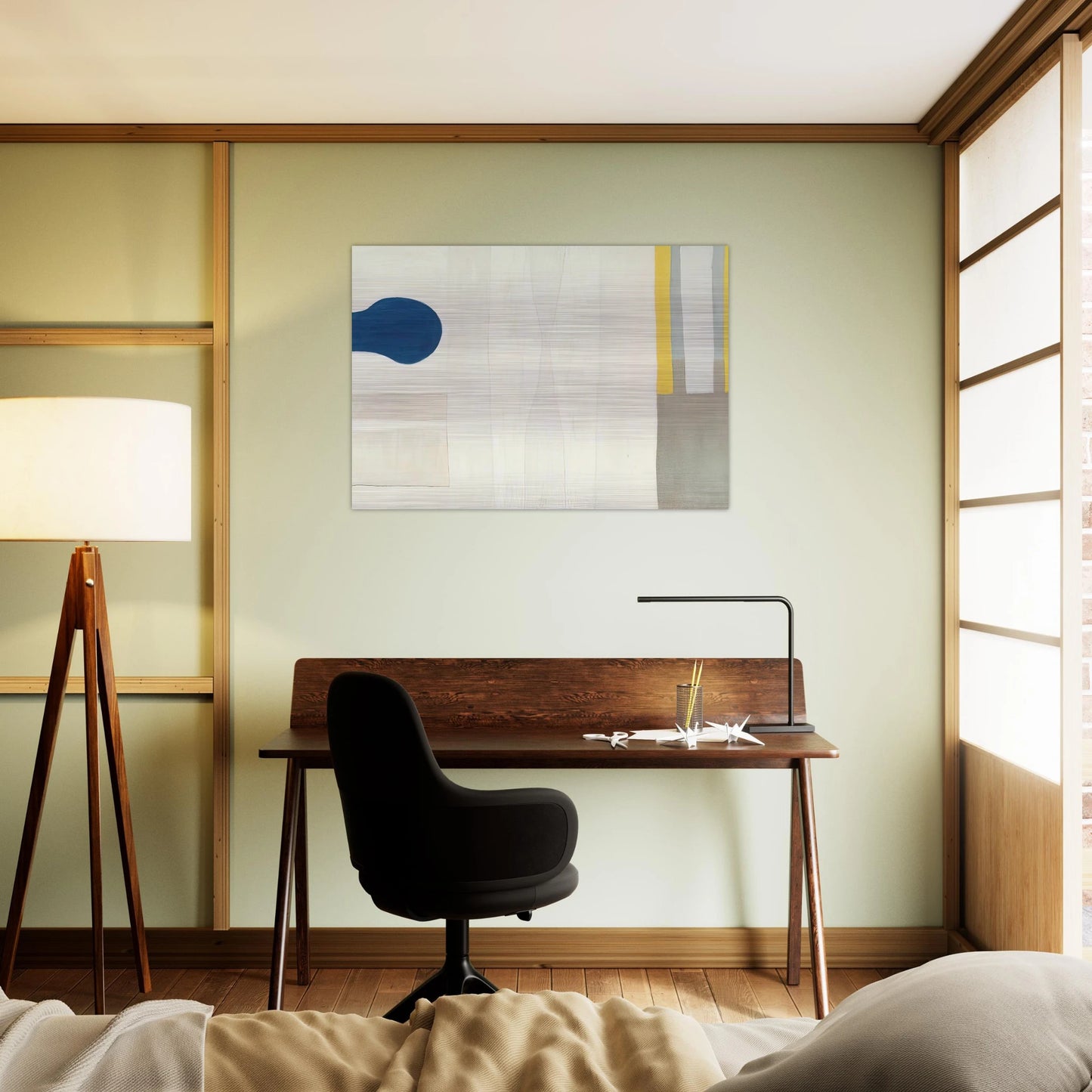Blue Form on White - 1964 - William Scott Brushed Aluminum Print - 70x100 cm / 28x40 inches | William Scott Aluminum Print | William Scott Prints