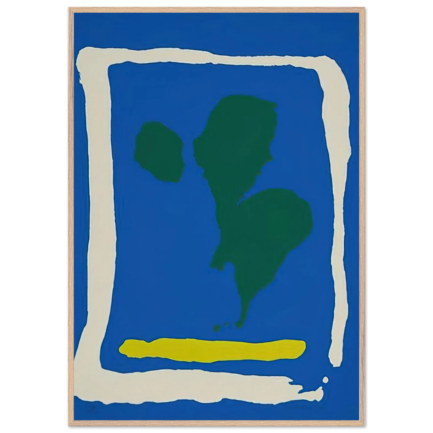 Helen Frankenthaler - Air Frame - 1965 Wall art - 70x70 cm / 28x28 inches - Premium Wooden Framed Poster With Fine Art Paper-canvas - Black frame