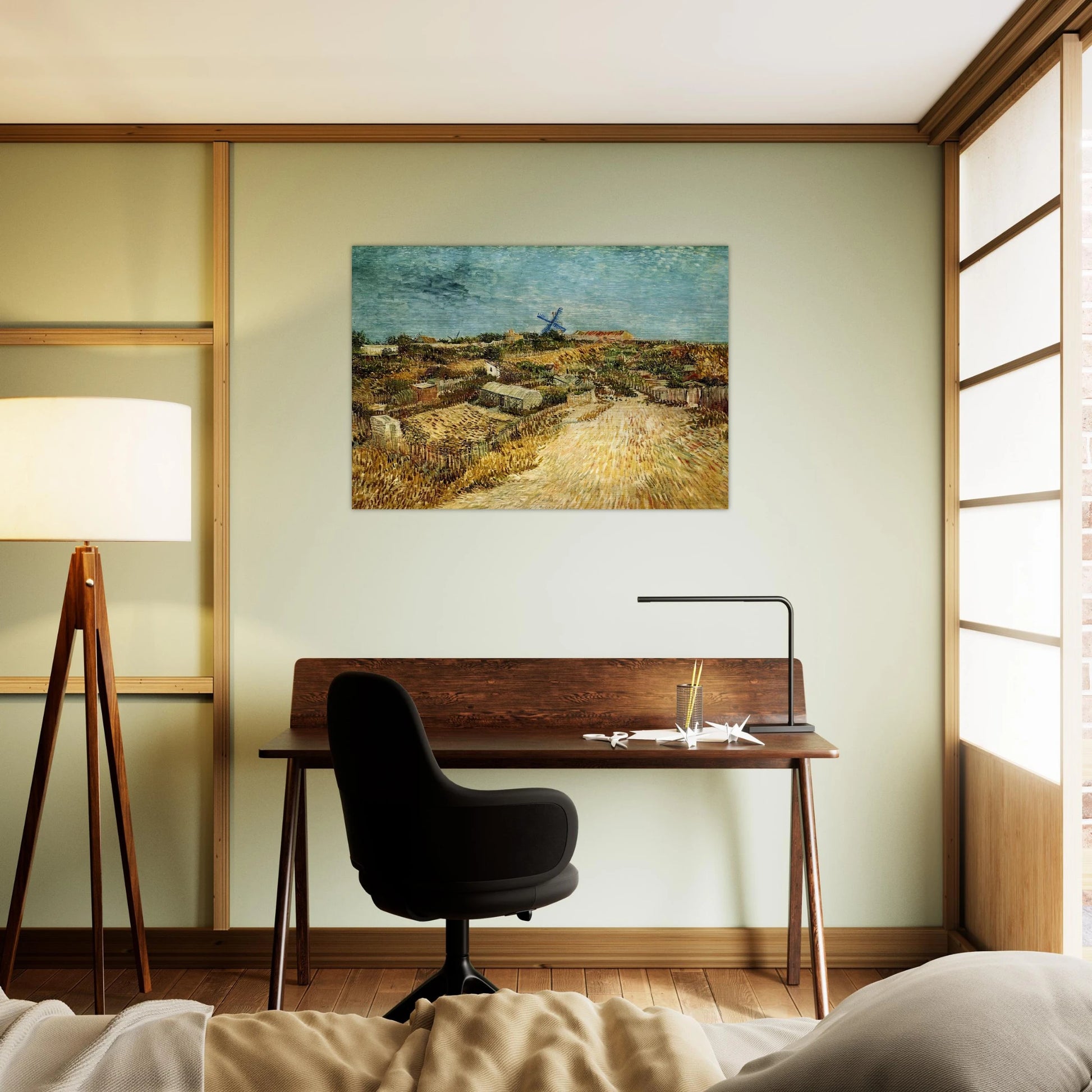 Vegetable Gardens in Montmartre - Vincent van Gogh Brushed Aluminum Print - 70x100 cm / 28x40 inches | Vincent van Gogh Aluminum Print | Vincent van Gogh Prints
