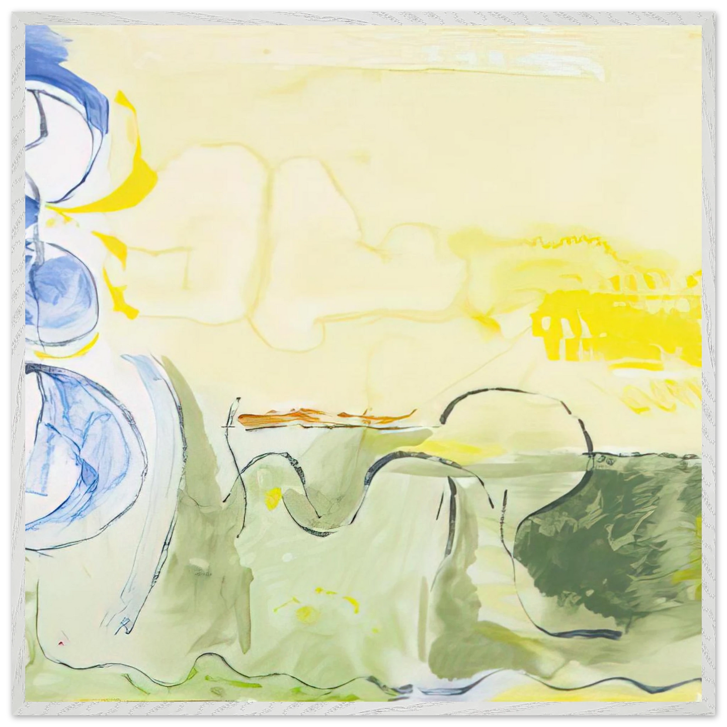 Helen Frankenthaler - Flotilla - 2006 Wall art - A1 (59.4 x 84.1  cm) - Premium Wooden Framed Poster With Fine Art Paper-canvas - White frame