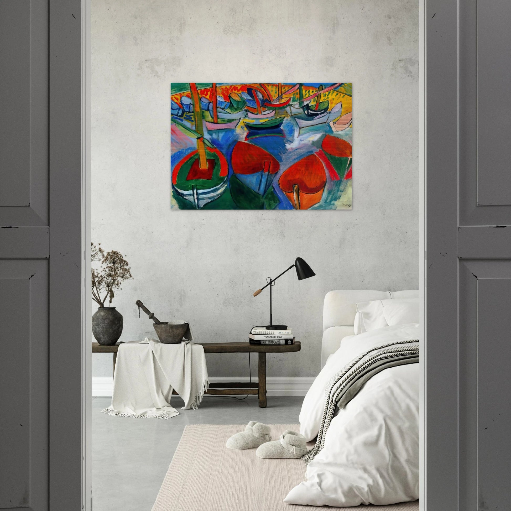 BOATS AT MARTIGUES 1908 - Raoul Dufy Brushed Aluminum Print - 70x100 cm / 28x40 inches | Raoul Dufy Aluminum Print | Raoul Dufy Prints