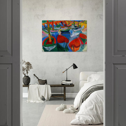 BOATS AT MARTIGUES 1908 - Raoul Dufy Brushed Aluminum Print - 70x100 cm / 28x40 inches | Raoul Dufy Aluminum Print | Raoul Dufy Prints