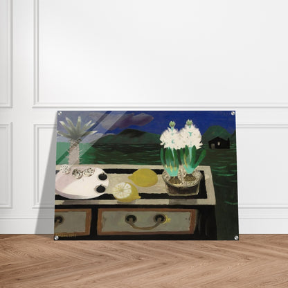 The White Hyacinth - 1984 - Mary Fedden Acrylic Print - 70x100 cm / 28x40″ inches