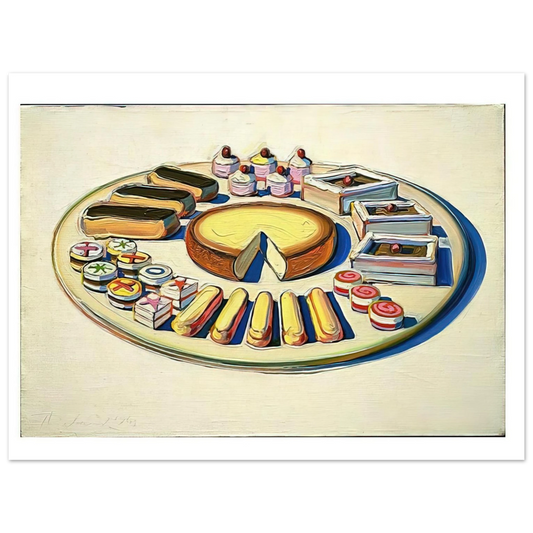 Wayne Thiebaud - French Pastries - 1963 Wall Art - 21x29.7 cm / 8x12" - Fine Art Poster-canvas - -