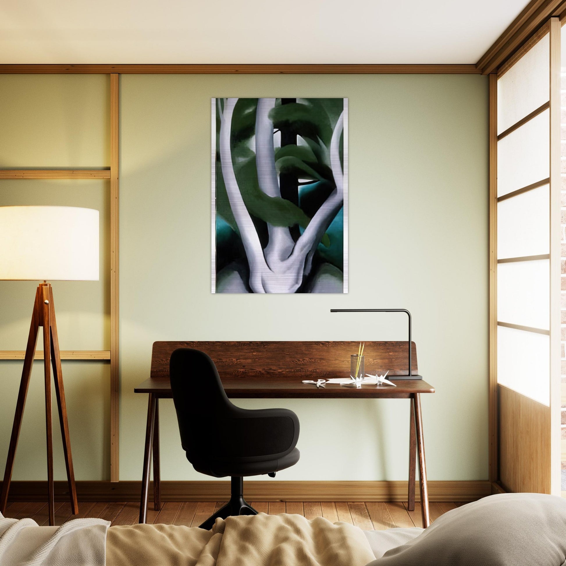 Birch and Pine Tree No. 1 - Georgia O'Keeffe Brushed Aluminum Print - 70x100 cm / 28x40 inches | Georgia O'Keeffe Aluminum Print | Georgia O'Keeffe Prints