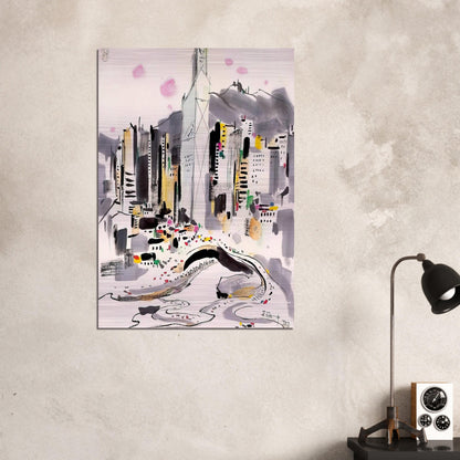 Hong Kong - 1997 - Wu Guanzhong Brushed Aluminum Print - 70x100 cm / 28x40 inches | Wu Guanzhong Aluminum Print | Wu Guanzhong Prints